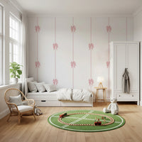 Delicate Pink Ribbon Vertical Stripe Wallpaper Wallpaper⁠