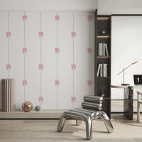 Delicate Pink Ribbon Vertical Stripe Wallpaper Wallpaper⁠