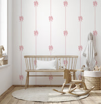 Delicate Pink Ribbon Vertical Stripe Wallpaper Wallpaper⁠