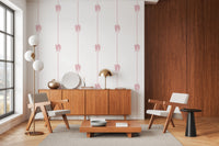 Delicate Pink Ribbon Vertical Stripe Wallpaper Wallpaper⁠