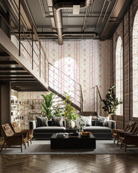 Delicate Pink Ribbon and Floral Stripe Wallpaper Wallpaper⁠