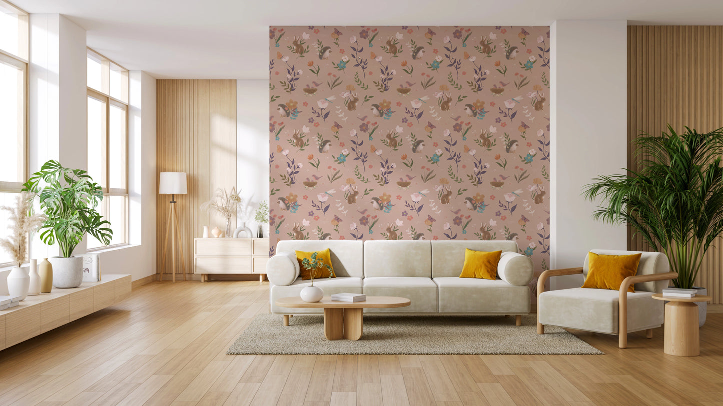 Whimsical Woodland Forest Friends Wallpaper Wallpaper⁠