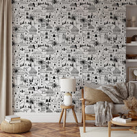 Hand Drawn Desert Cityscape Sketch Wallpaper Wallpaper⁠