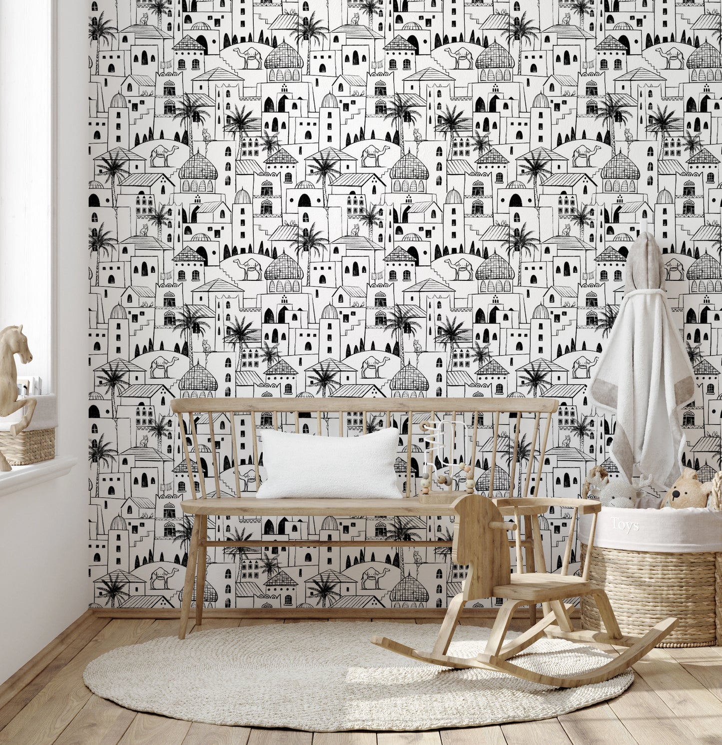Hand Drawn Desert Cityscape Sketch Wallpaper Wallpaper⁠