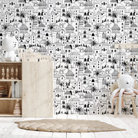 Hand Drawn Desert Cityscape Sketch Wallpaper Wallpaper⁠