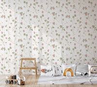 Delicate Meadow Clover Floral Botanical Wallpaper Wallpaper⁠