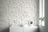Delicate Meadow Clover Floral Botanical Wallpaper Wallpaper⁠
