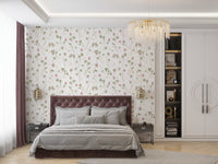 Delicate Meadow Clover Floral Botanical Wallpaper Wallpaper⁠