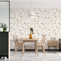 Delicate Meadow Clover Floral Botanical Wallpaper Wallpaper⁠