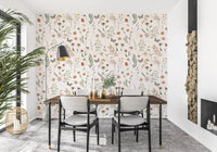 Boho Wildflower Meadow Watercolor Floral Print Wallpaper⁠