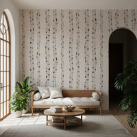 Rustic Birch Tree Forest Pattern Wallpaper⁠