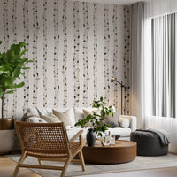 Rustic Birch Tree Forest Pattern Wallpaper⁠