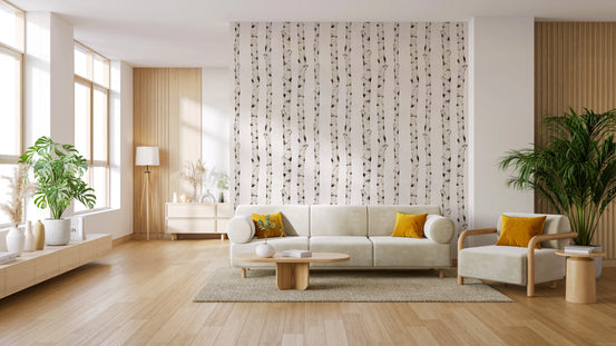 Rustic Birch Tree Forest Pattern Wallpaper⁠