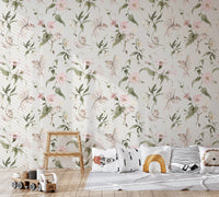 Magical Garden Fairy Mouse and Flower Print Wallpaper⁠