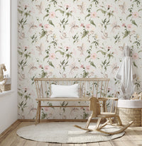 Magical Garden Fairy Mouse and Flower Print Wallpaper⁠