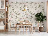 Magical Garden Fairy Mouse and Flower Print Wallpaper⁠