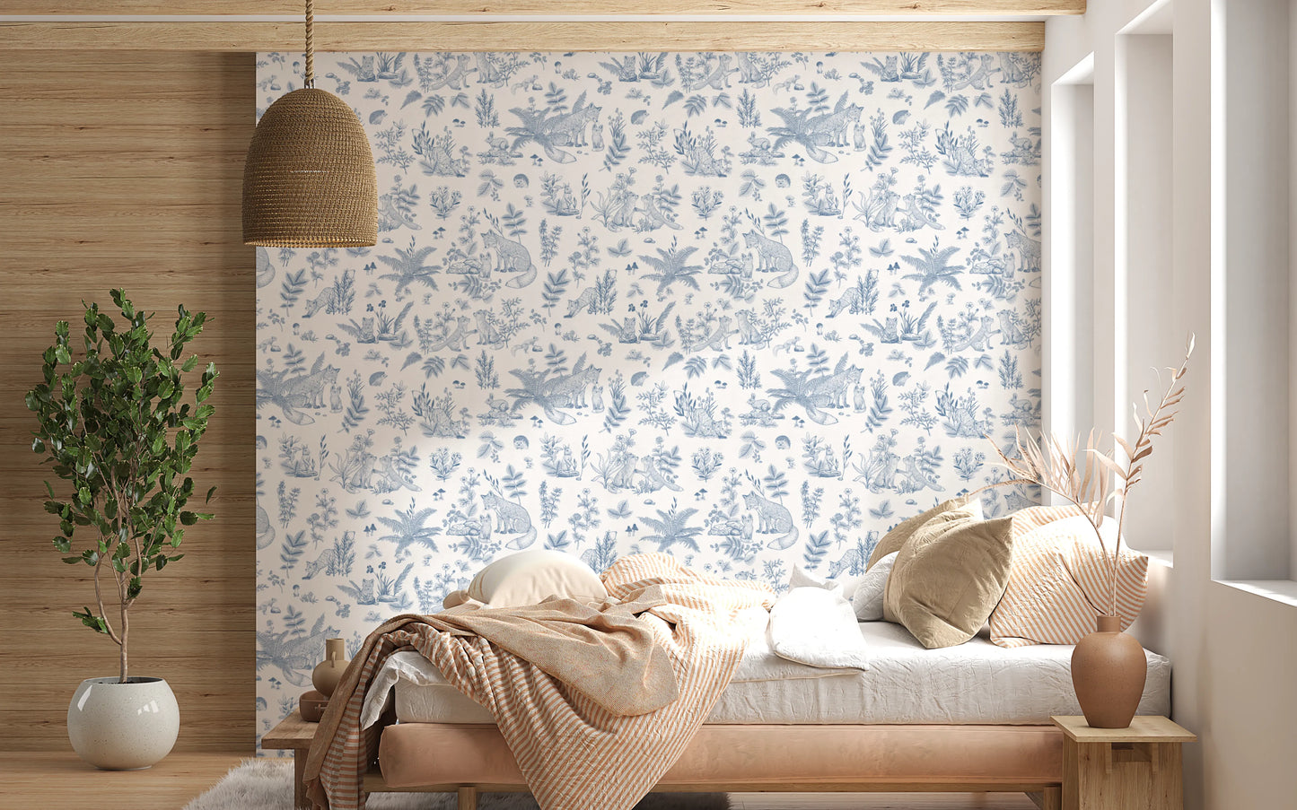 Enchanted Woodland Friends Sketch Wall Mural Wallpaper⁠