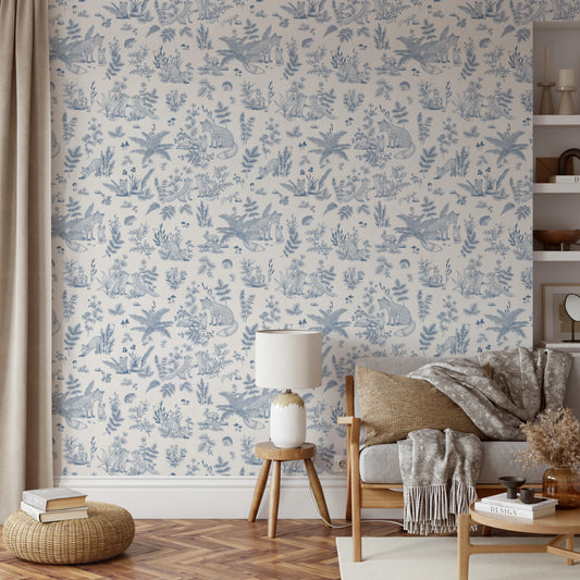 Enchanted Woodland Friends Sketch Wall Mural Wallpaper⁠