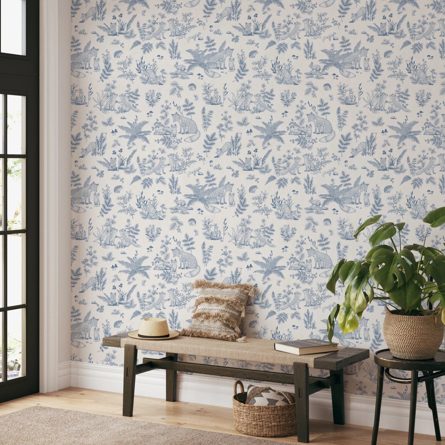 Enchanted Woodland Friends Sketch Wall Mural Wallpaper⁠