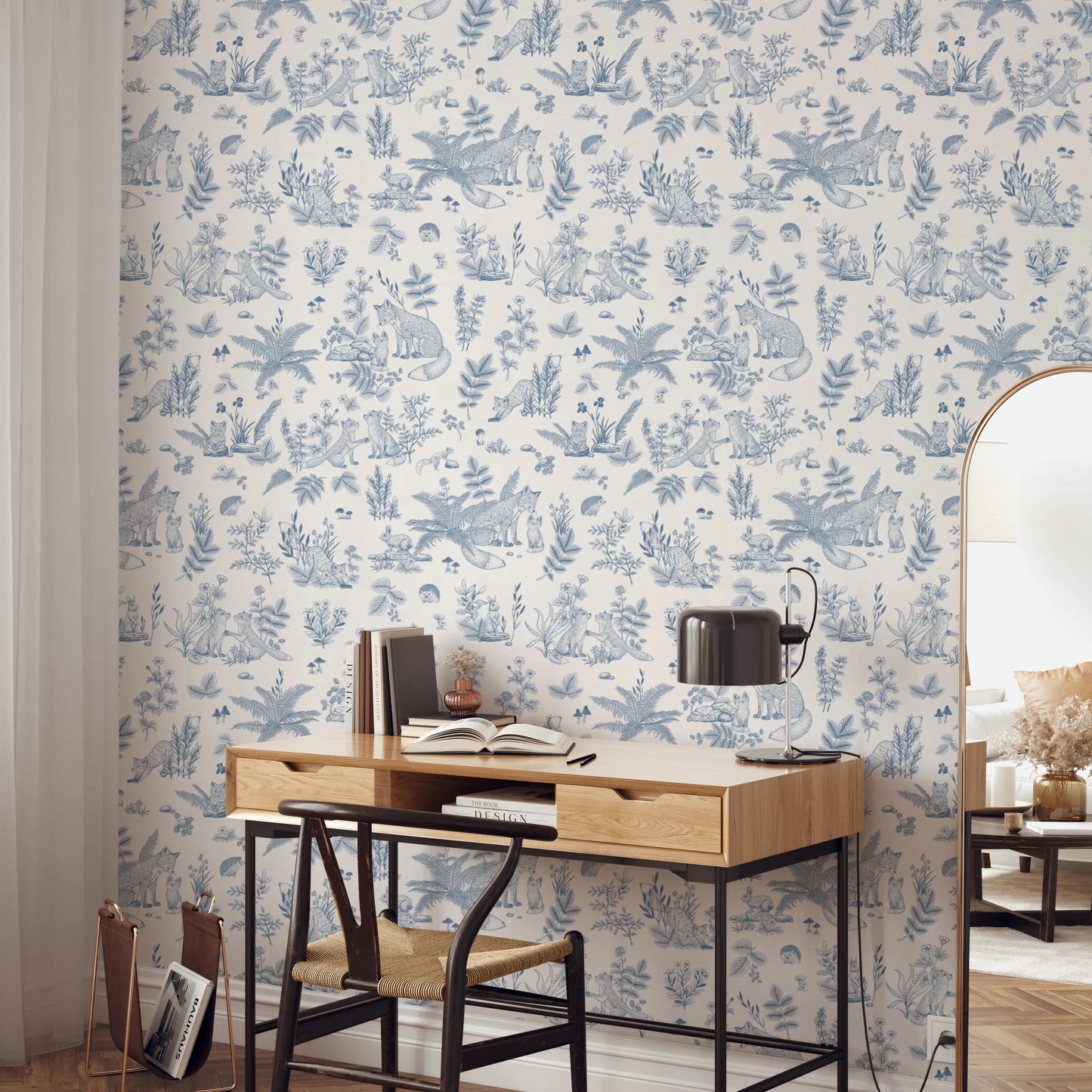 Enchanted Woodland Friends Sketch Wall Mural Wallpaper⁠