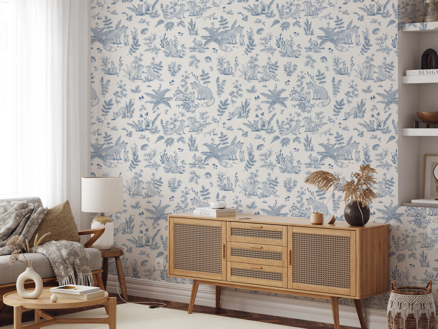 Enchanted Woodland Friends Sketch Wall Mural Wallpaper⁠