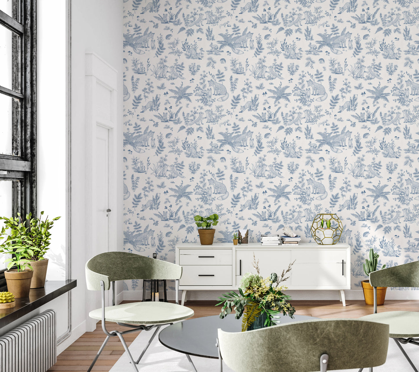 Enchanted Woodland Friends Sketch Wall Mural Wallpaper⁠