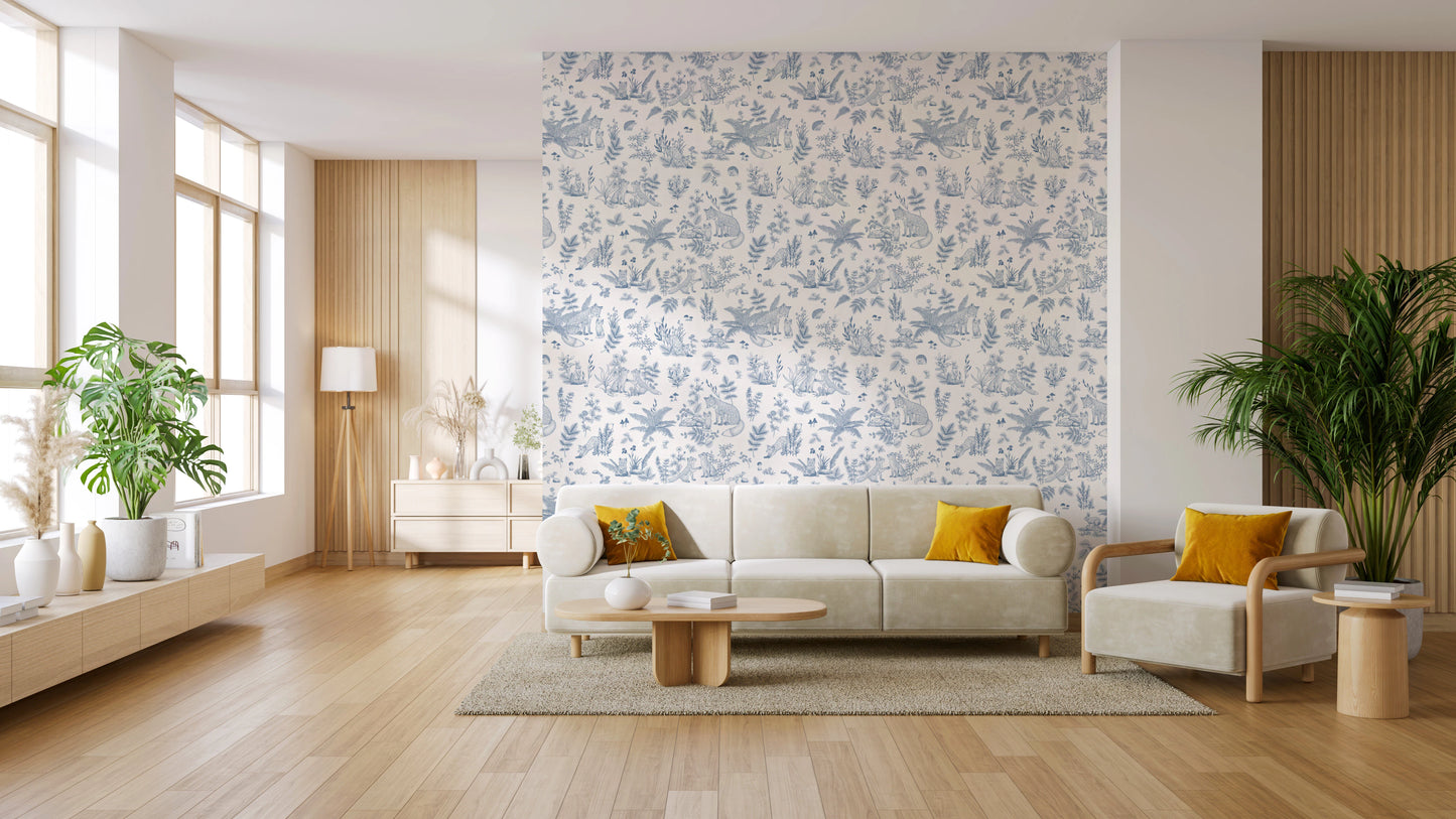 Enchanted Woodland Friends Sketch Wall Mural Wallpaper⁠