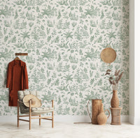 Enchanted Forest Friends Seamless Illustration Print Wallpaper⁠