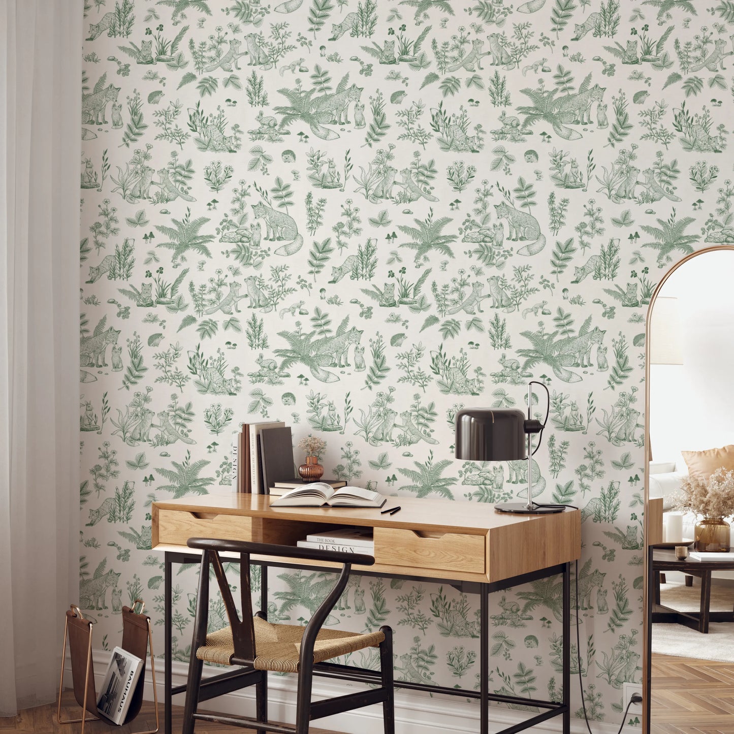 Enchanted Forest Friends Seamless Illustration Print Wallpaper⁠