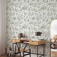 Enchanted Forest Friends Seamless Illustration Print Wallpaper⁠
