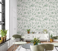 Enchanted Forest Friends Seamless Illustration Print Wallpaper⁠