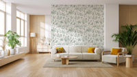 Enchanted Forest Friends Seamless Illustration Print Wallpaper⁠