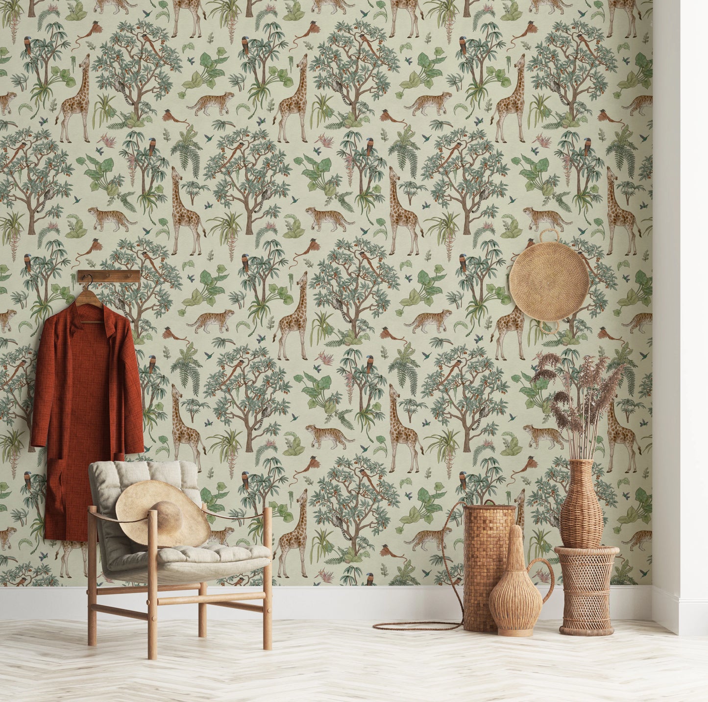 Enchanted Jungle Safari Wildlife Wall Decor Wallpaper⁠
