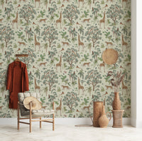 Enchanted Jungle Safari Wildlife Wall Decor Wallpaper⁠