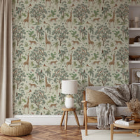 Enchanted Jungle Safari Wildlife Wall Decor Wallpaper⁠