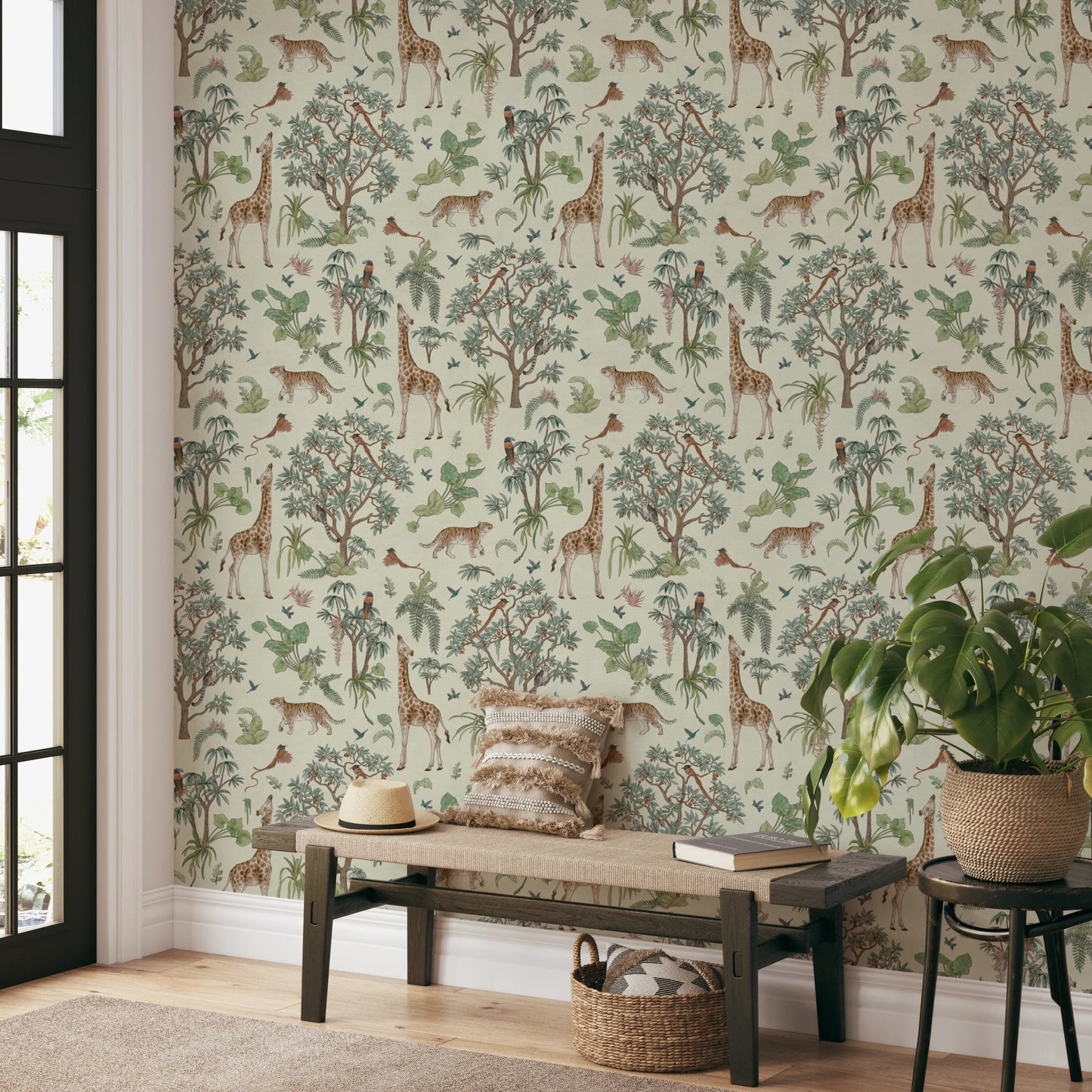 Enchanted Jungle Safari Wildlife Wall Decor Wallpaper⁠
