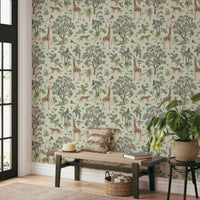 Enchanted Jungle Safari Wildlife Wall Decor Wallpaper⁠