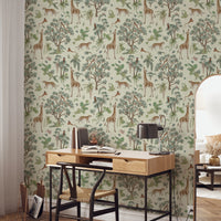 Enchanted Jungle Safari Wildlife Wall Decor Wallpaper⁠