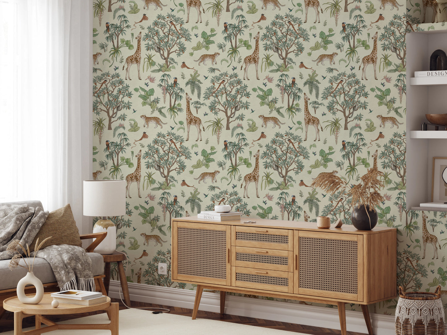 Enchanted Jungle Safari Wildlife Wall Decor Wallpaper⁠