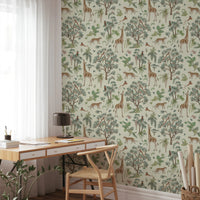 Enchanted Jungle Safari Wildlife Wall Decor Wallpaper⁠