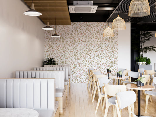 Rustic Country Meadow Floral Wall Decor Wallpaper⁠