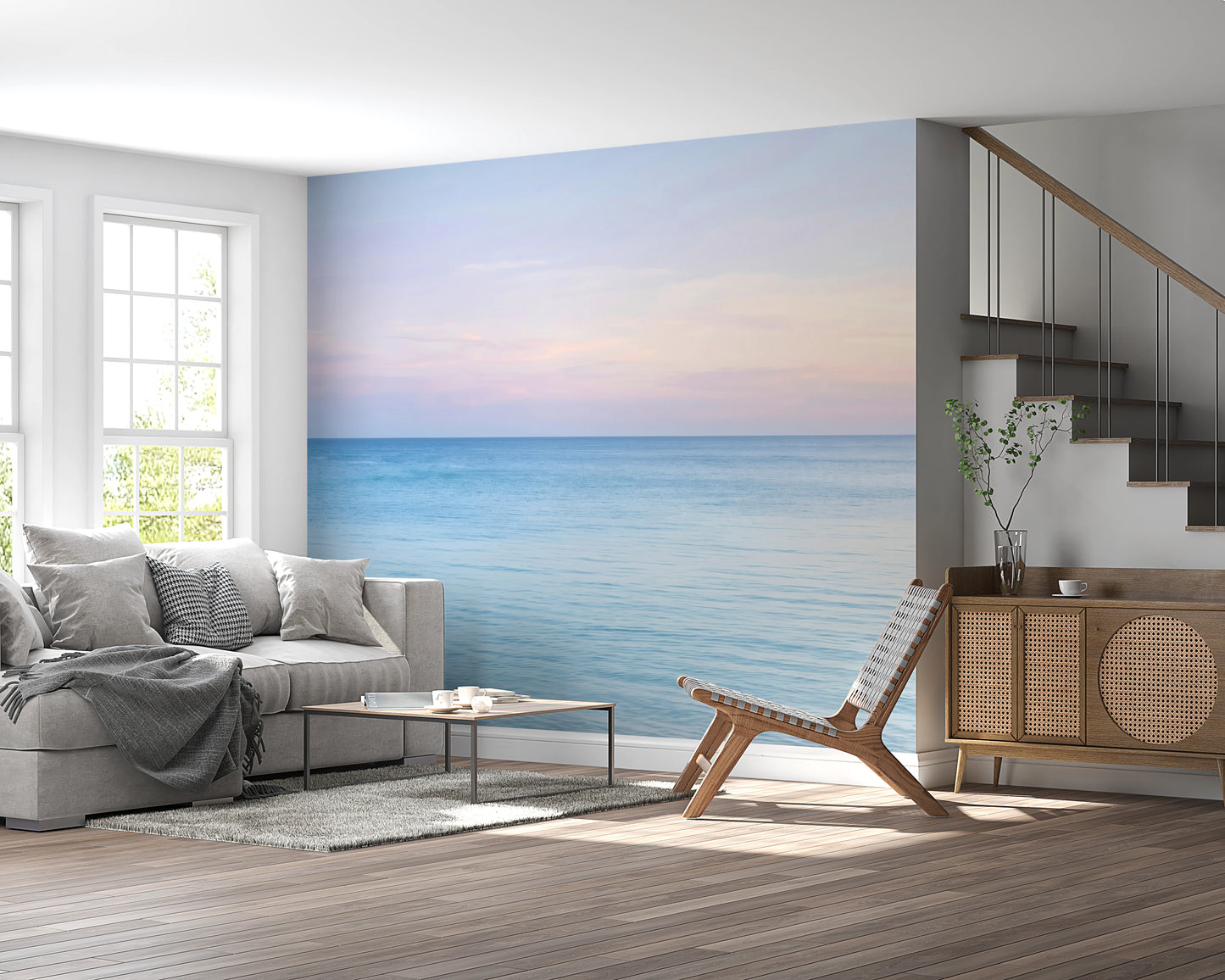 Ethereal Morning Sea Calm Gradient Mural Wall Mural