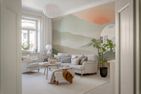 Soft Muted Peaks At Sunrise Landscape Wallpaper Wall Mural
