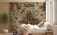 Enchanted Woodland Mushroom Forest Seamless Pattern Wall Mural