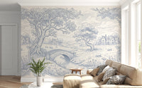 Toile de Jouy Countryside Pastoral Wallpaper Wall Mural
