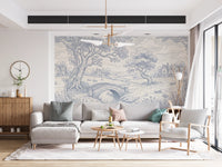 Toile de Jouy Countryside Pastoral Wallpaper Wall Mural