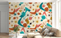 Mid Century Retro Space Adventure Wallpaper Wall Mural