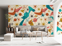 Mid Century Retro Space Adventure Wallpaper Wall Mural