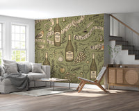 Woodland Symphony Music and Nature Illustration Wall Mural