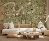 Woodland Symphony Music and Nature Illustration Wall Mural
